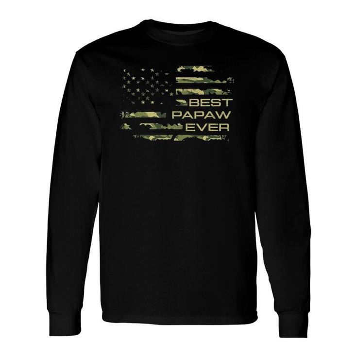 Best Papaw Ever Camo America Flag Father's Day Long Sleeve T-Shirt T-Shirt