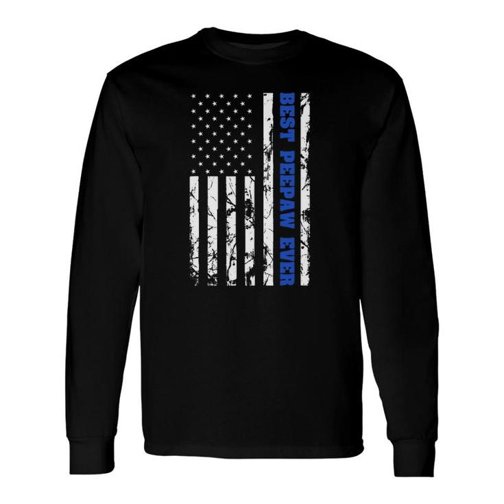 Best Peepaw Ever Us Vintage Flag Patriotic Grandfather Long Sleeve T-Shirt T-Shirt