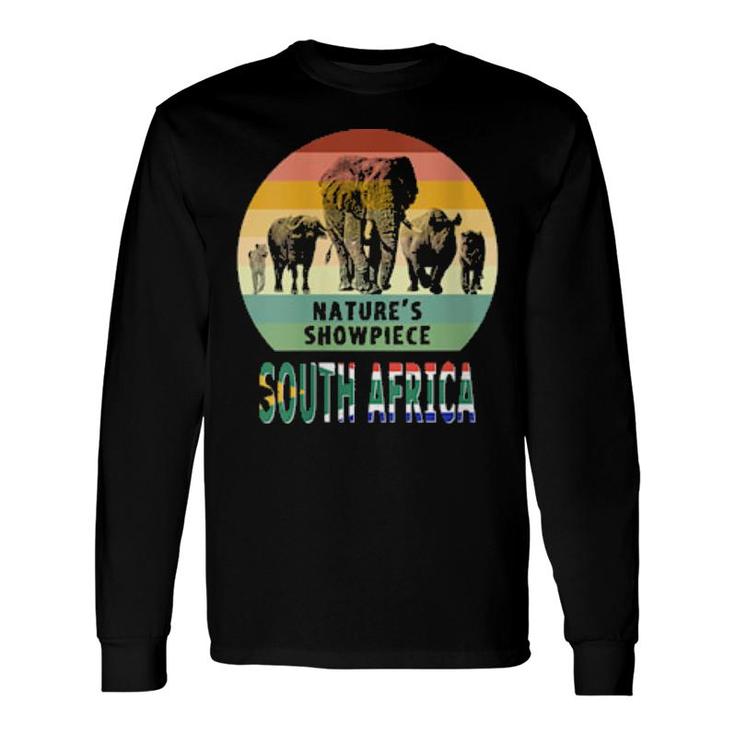 Big 5 Nature's Showpiece South Africa Vintage Retro Sunset Long Sleeve T-Shirt