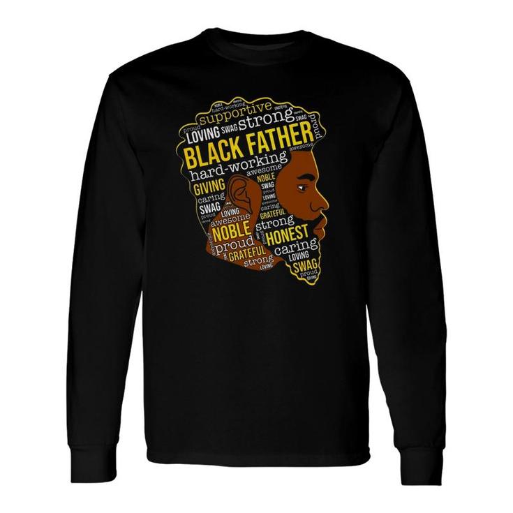 Black Father Father's Day Natural Hair Word Cloud Long Sleeve T-Shirt T-Shirt