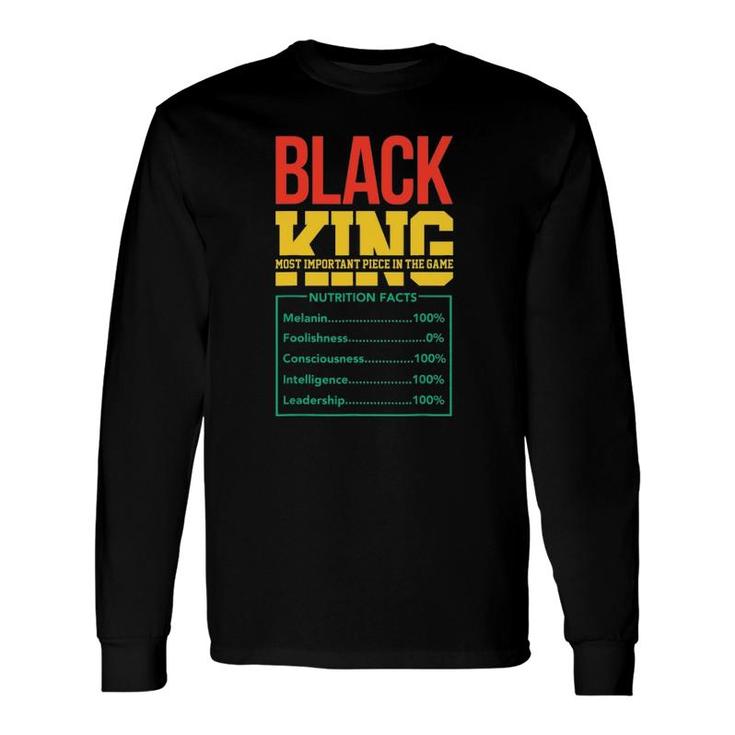 Black King Nutritional Facts Fathers Dad Grandpa Long Sleeve T-Shirt T-Shirt