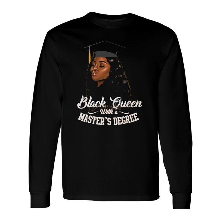 Black Queen Master's Degree African American Graduation Long Sleeve T-Shirt T-Shirt