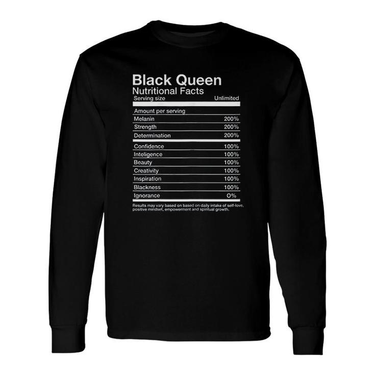 Black Queen Nutritional Facts Long Sleeve T-Shirt T-Shirt