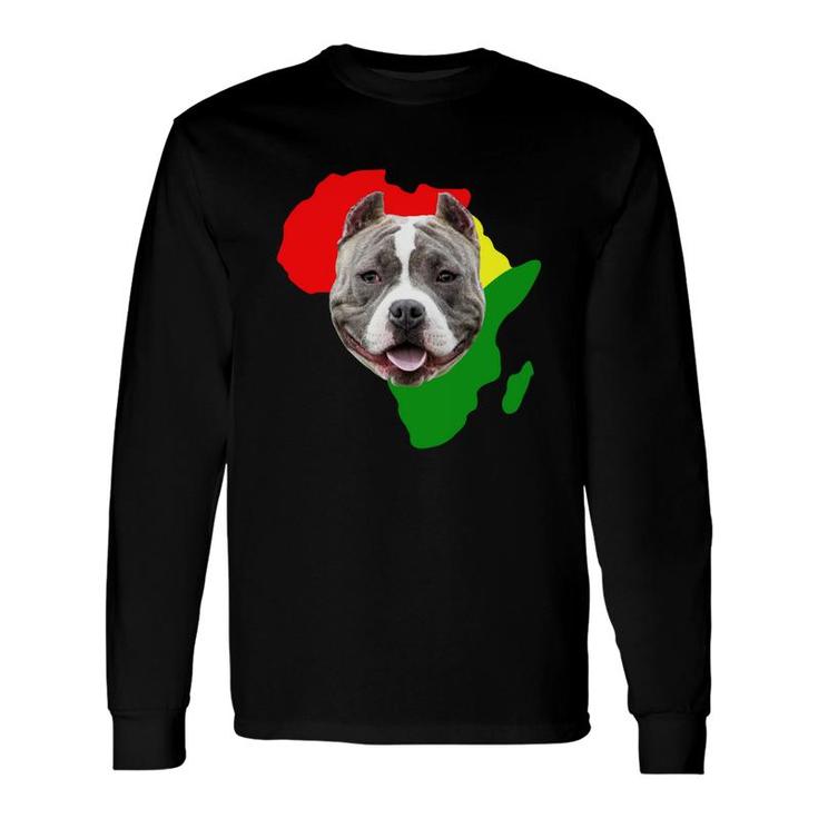 Black History Month African Map American Bully For Pet Lovers Proud Black Long Sleeve T-Shirt T-Shirt
