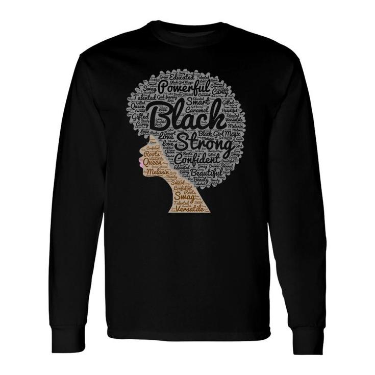 Black History Month Afro Word Art Natural Hair Long Sleeve T-Shirt T-Shirt