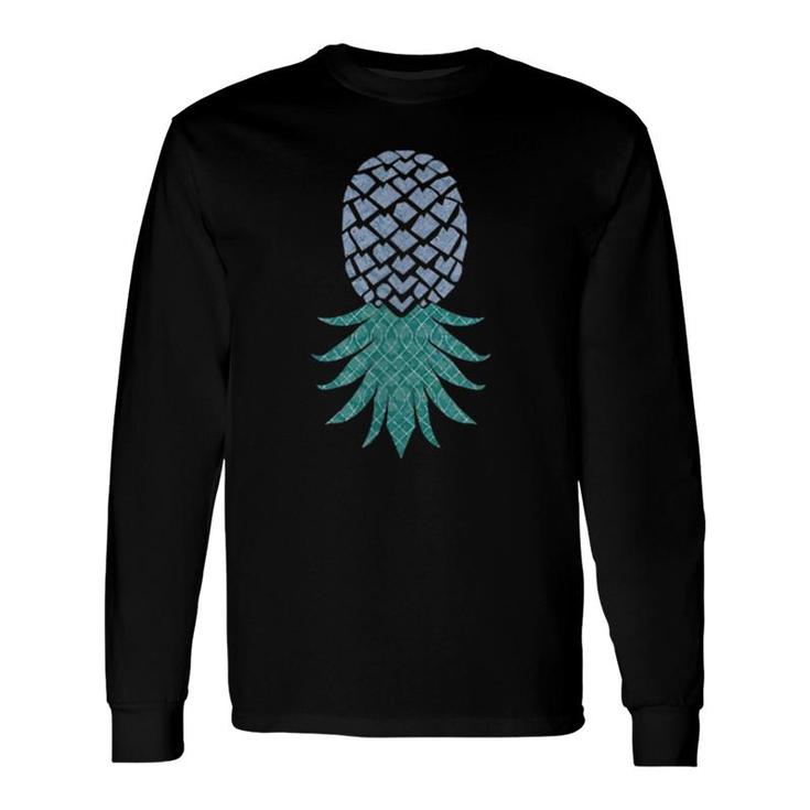 Blue Upside Down Pineapple Long Sleeve T-Shirt T-Shirt