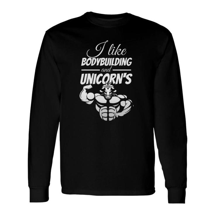 Bodybuilding Unicorn Fitness Sport Lift Weighlifter Gym Long Sleeve T-Shirt