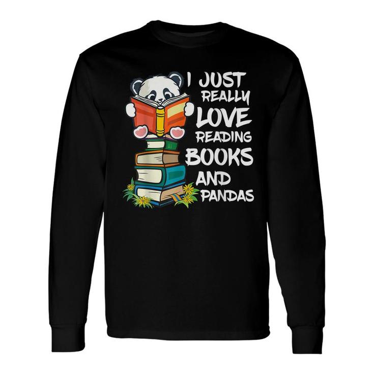 Book Lover Panda Lover Book Reading Long Sleeve T-Shirt
