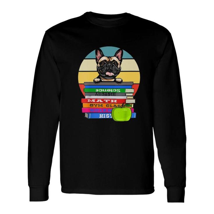 Books Dog Book Lover V Neck Long Sleeve T-Shirt