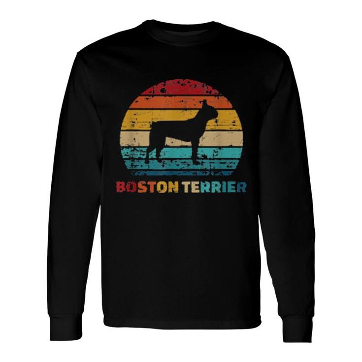 Boston Terrier Vintage Retro Long Sleeve T-Shirt
