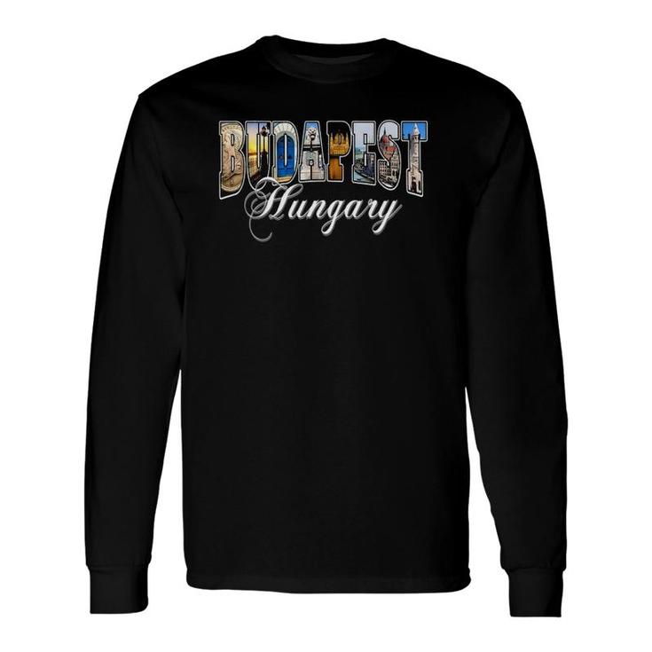 Budapest Hungary Souvenir Famous Sights Long Sleeve T-Shirt T-Shirt