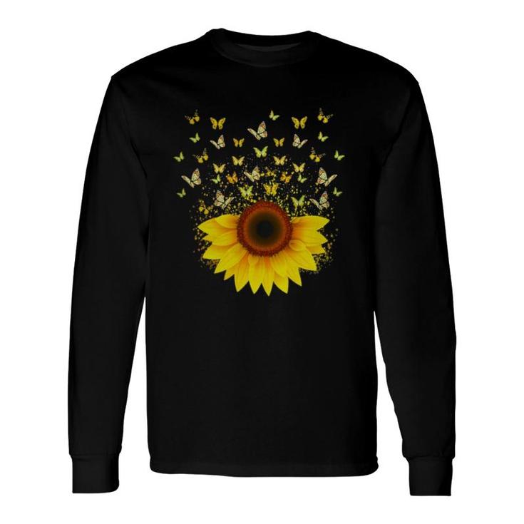 Butterfly Sunflower Long Sleeve T-Shirt