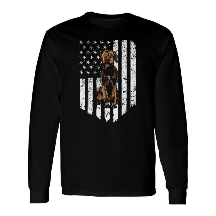 Bw American Flag Wirehaired Pointing Griffon 4Th Of July Usa Long Sleeve T-Shirt T-Shirt