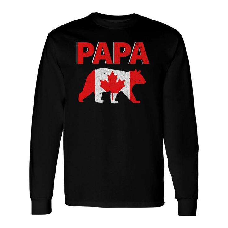 Canada Flag Papa Bear Canadian Dad Father's Day Long Sleeve T-Shirt T-Shirt