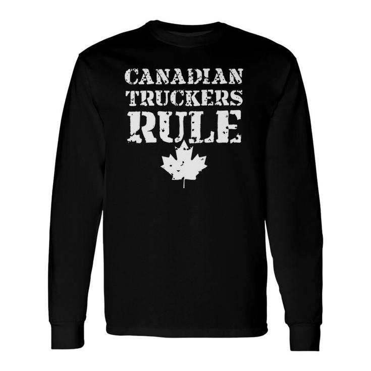 Canadian Truckers Rule Maple Leaf Long Sleeve T-Shirt T-Shirt