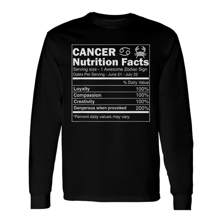 Canker Nutrition Facts Astrology Zodiac Sign Horoscope Long Sleeve T-Shirt T-Shirt