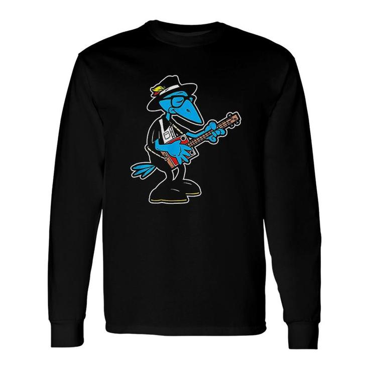 Cartoon Crow Blues Guitarist Long Sleeve T-Shirt T-Shirt