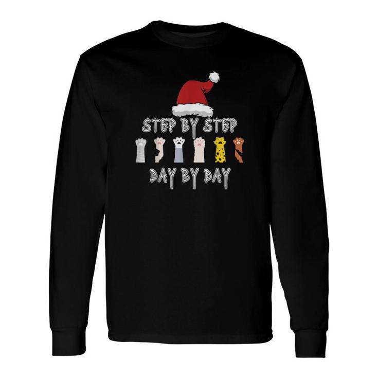 Cat Crab Legs Step By Step Day By Day, Santa Hat Long Sleeve T-Shirt T-Shirt