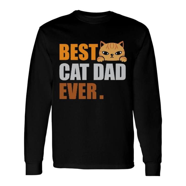 Cat Dad Fathers Day Kitty Daddy Papa Christmas Long Sleeve T-Shirt T-Shirt