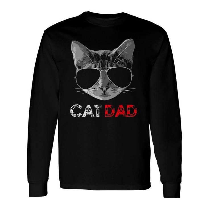 Cat Dad Father's Day For Cat Lovers Long Sleeve T-Shirt T-Shirt