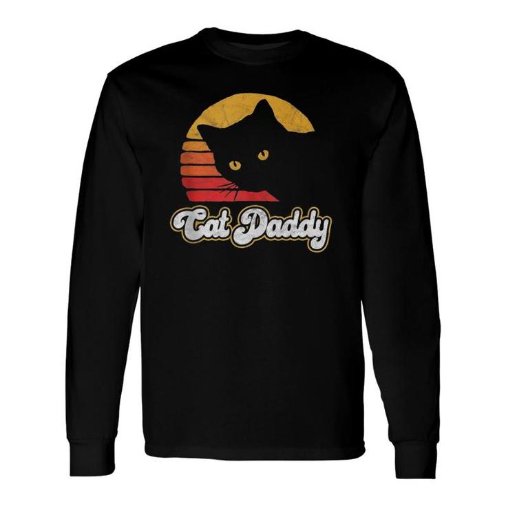 Cat Daddy Vintage Eighties Style Cat Retro Distressed Long Sleeve T-Shirt T-Shirt