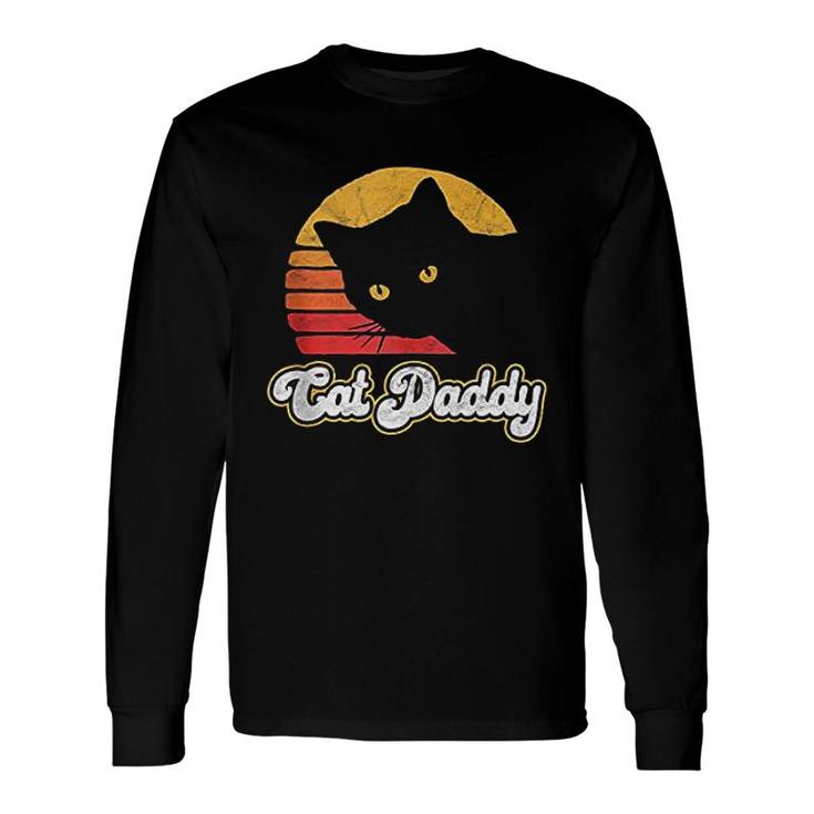 Cat Daddy Vintage Eighties Style Cat Retro Distressed Long Sleeve T-Shirt