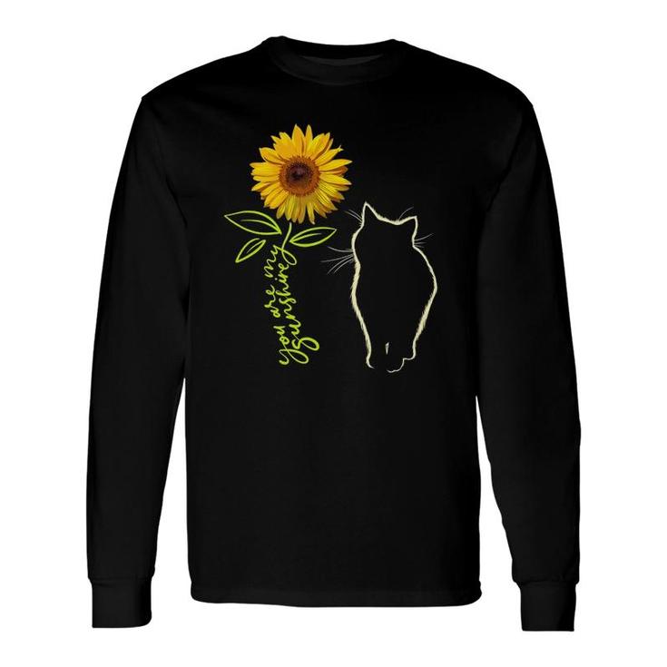 Cat Graphic Cat Sunflower Cat Sunshine Long Sleeve T-Shirt T-Shirt