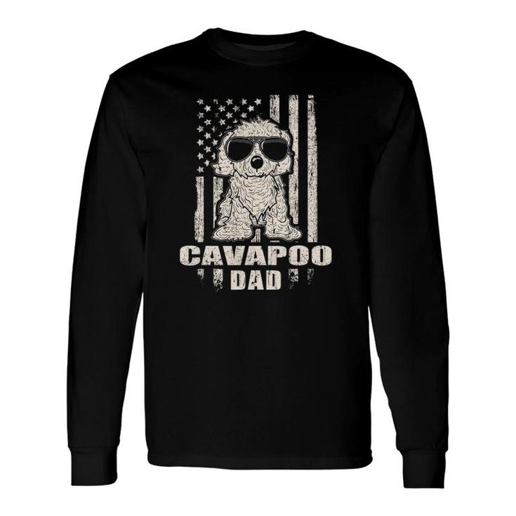 Cavapoo Dad Cool Vintage Retro Proud American Long Sleeve T-Shirt T-Shirt