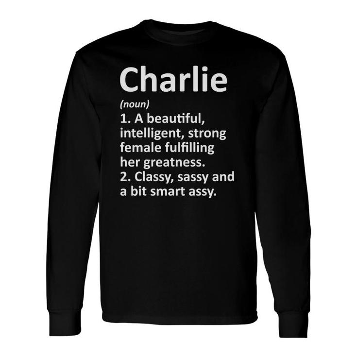 Charlie Definition Personalized Name Christmas Long Sleeve T-Shirt T-Shirt