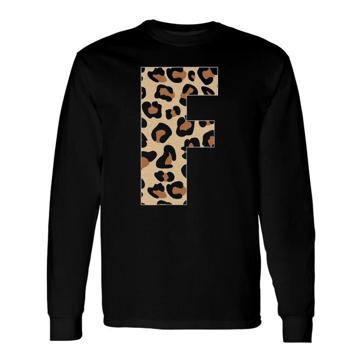 Cheetah Print Letter F Initial Letter F Leopard Long Sleeve T-Shirt