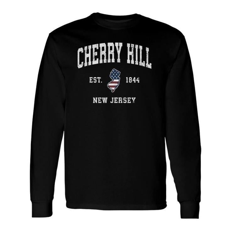 Cherry Hill New Jersey Nj Vintage American Flag Long Sleeve T-Shirt T-Shirt