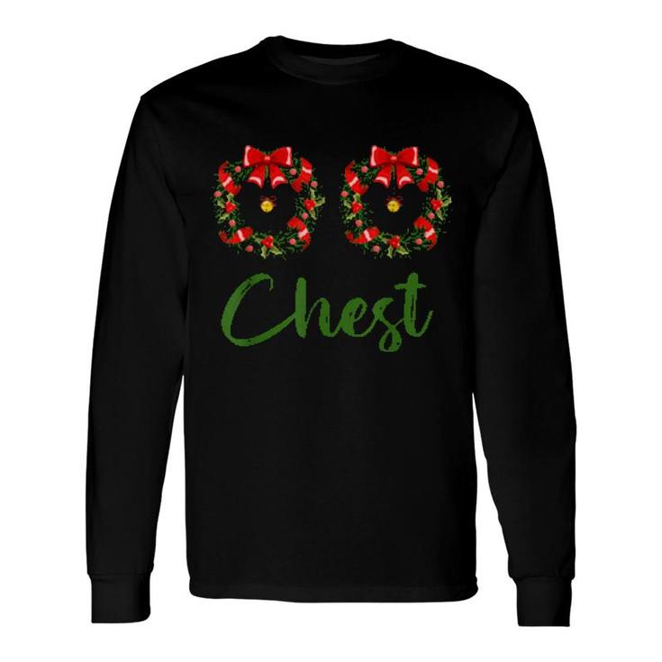 Chest Chestnuts Couple Costume Christmas Wreath Xmas Holiday Long Sleeve T-Shirt T-Shirt