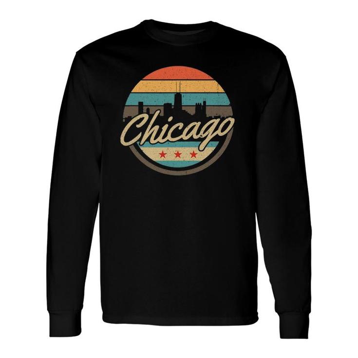Chicago Flagskyline Vintage Illinois Usa Souvenir Long Sleeve T-Shirt T-Shirt