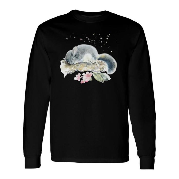 Chinchilla T, Sleeping Cute Chinchilla Long Sleeve T-Shirt