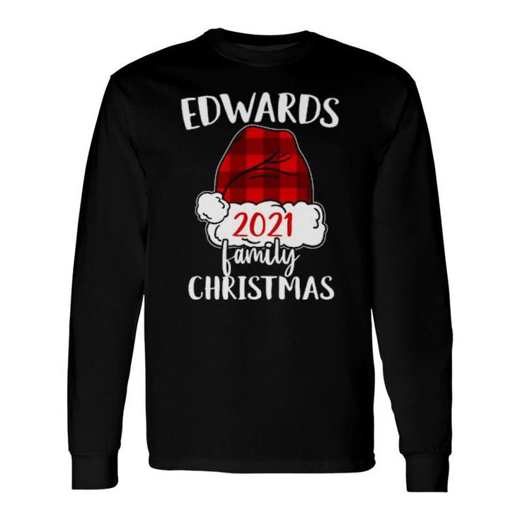 Christmas 2021 Edwards Matching Pajama Santa Hat Long Sleeve T-Shirt T-Shirt