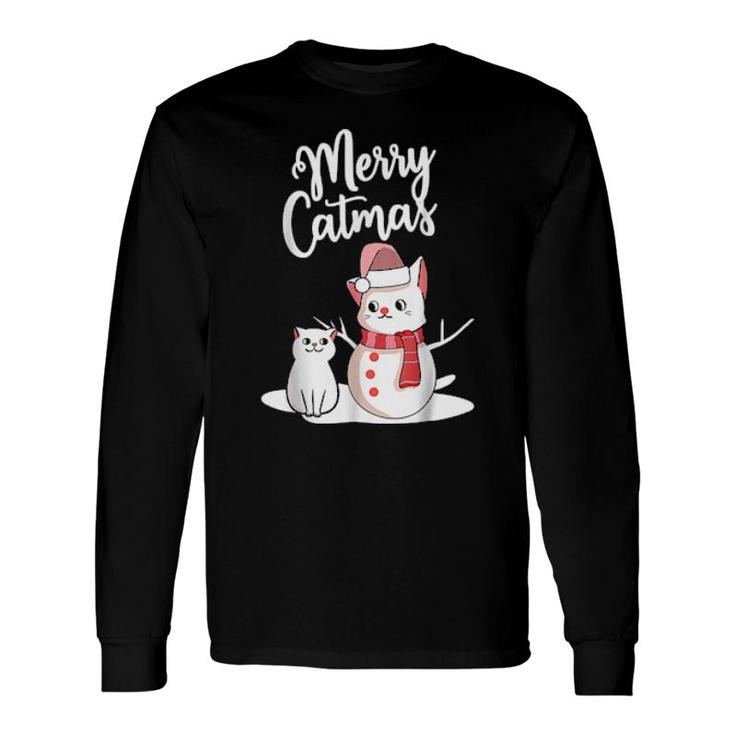 Christmas Merry Catmas Cat Snowcat Snowman Cat Long Sleeve T-Shirt T-Shirt