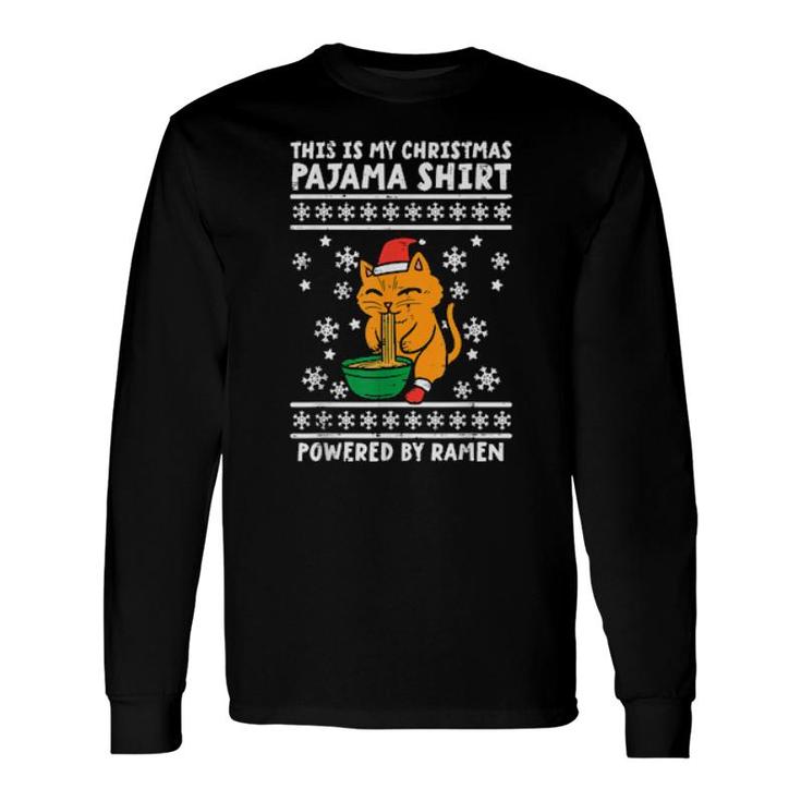 This Is My Christmas Pajama Cat Ugly Xmas Pjs Long Sleeve T-Shirt T-Shirt