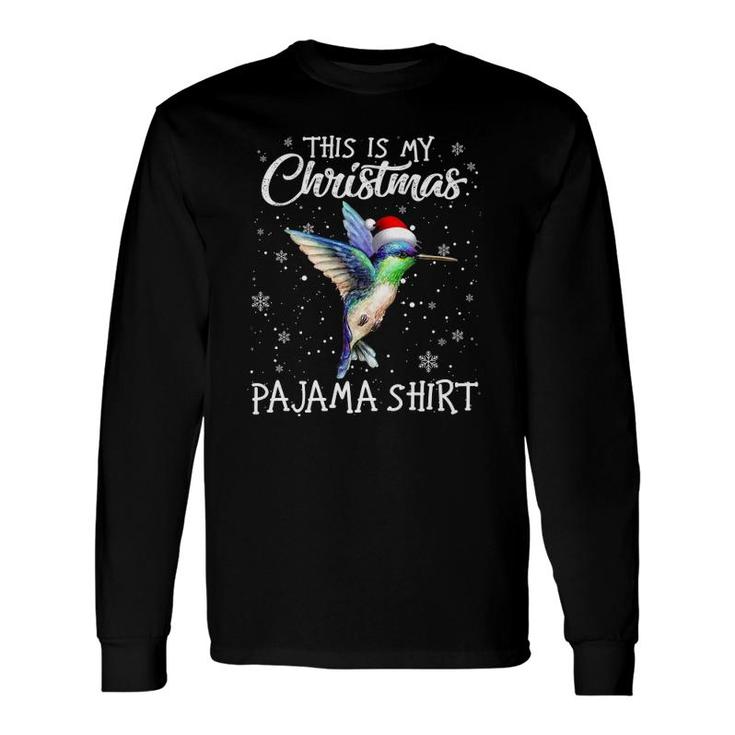 This Is My Christmas Pajama Hummingbird Santa Hat Snow Xmas Premium Long Sleeve T-Shirt T-Shirt