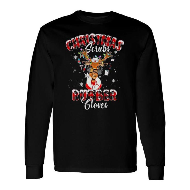 Christmas Reindeer Nurse Buffalo Plaid Nicu Rn Er Nurse Tee Long Sleeve T-Shirt