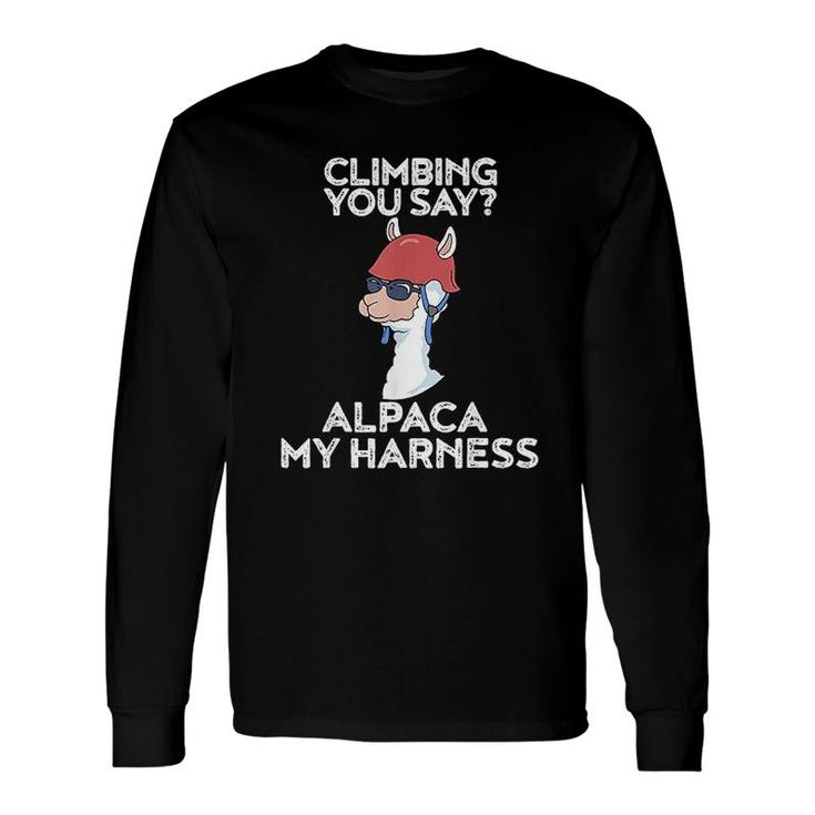 Climbing Cute Alpaca Rock Climber Long Sleeve T-Shirt T-Shirt