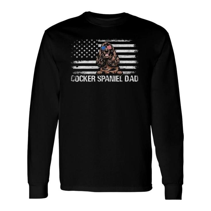 Cocker Spaniel Dad American Flag 4Th Of July Patriotic Long Sleeve T-Shirt T-Shirt