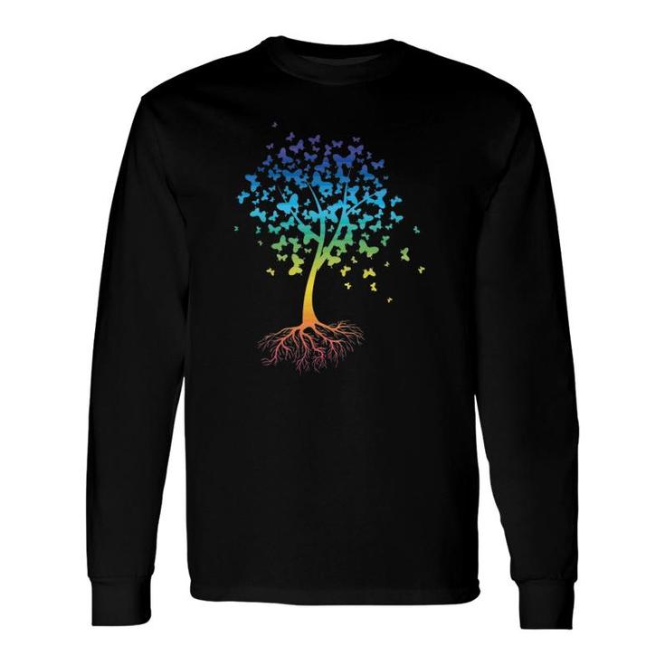 Colorful Butterfly Tree Root Environment Inspiration Long Sleeve T-Shirt T-Shirt