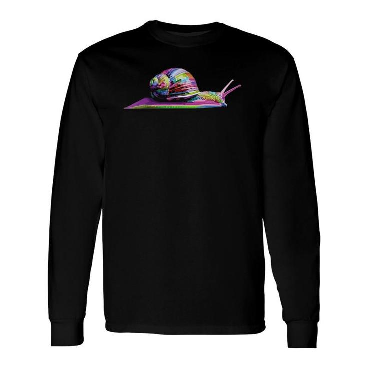 Colorful Snail Art For Lover Land Snails Or Gastropods Long Sleeve T-Shirt T-Shirt
