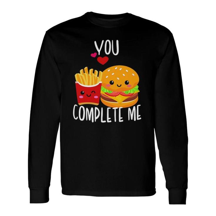You Complete Me Cute Kawaii Burger & Fries Valentine Couple Long Sleeve T-Shirt T-Shirt