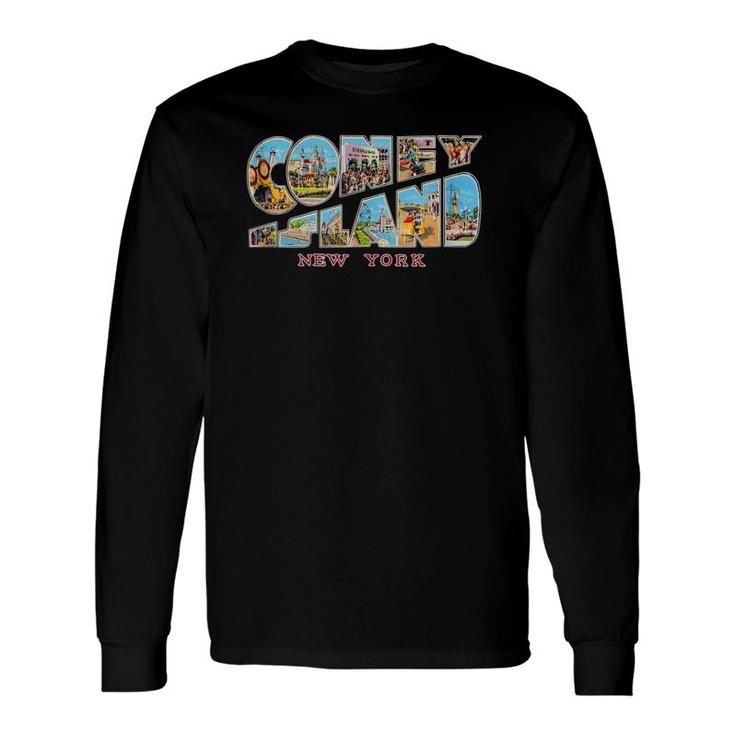 Coney Island New York Ny Vintage Retro Souvenir Long Sleeve T-Shirt T-Shirt