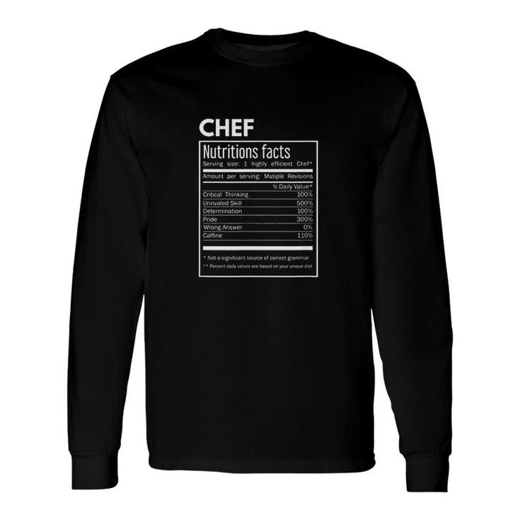 Cook Chef Nutrition Facts Long Sleeve T-Shirt T-Shirt