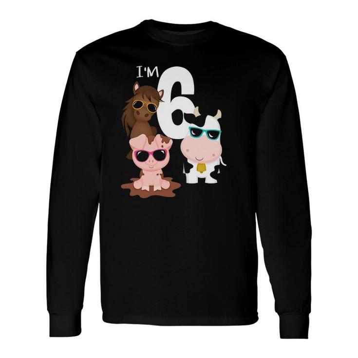 Cool Farm Animals 6Th Birthday Party 6 Years Old Toddler Long Sleeve T-Shirt T-Shirt