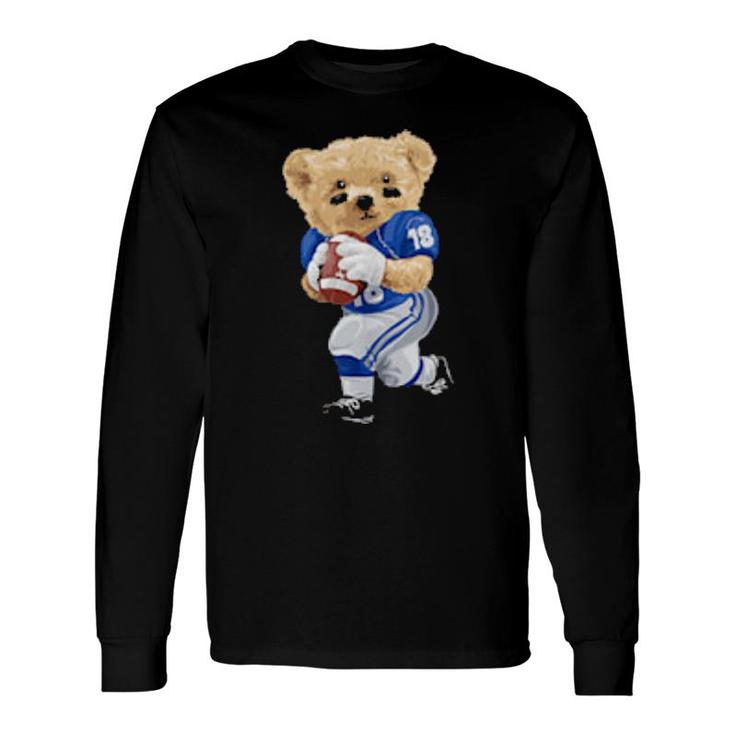 Cool Teddy Bear Playing Rugbys & Cool Long Sleeve T-Shirt T-Shirt
