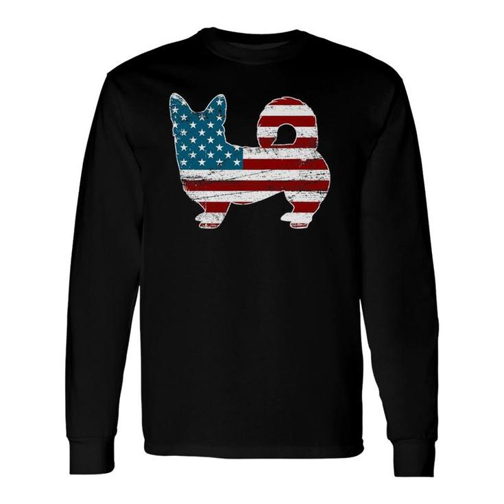 Corgi 4Th Of July Dog Lover American Flag Long Sleeve T-Shirt