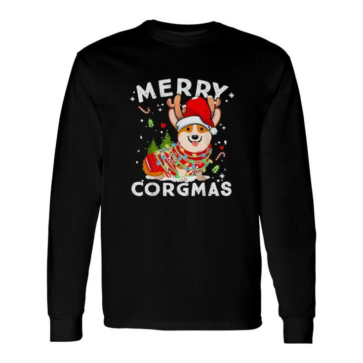Corgi Dog Reindeer Merry Corgmas Santa Corgi Christmas Long Sleeve T-Shirt T-Shirt